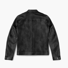 Load image into Gallery viewer, Men’s Handmade Black Lambskin Racer Leather Jacket
