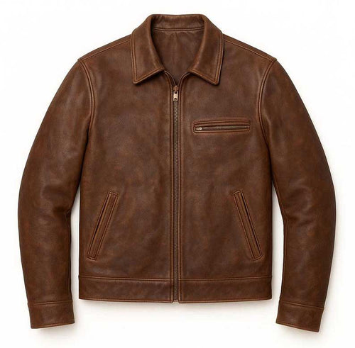 Men’s Handmade Brown Vintage Leather Jacket