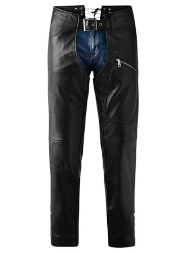 Mens Genuine Napa Leather Chaps