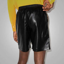 Load image into Gallery viewer, New Black Men Lambskin Leather Shorts
