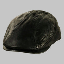 Load image into Gallery viewer, Men Classic Black Real Leather Flat Cap
