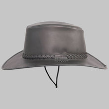 Load image into Gallery viewer, Men Classic Black Real Leather Outback Hat
