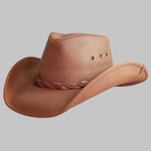 Load image into Gallery viewer, Men Classic Copper Brown Real Leather Cowboy Hat

