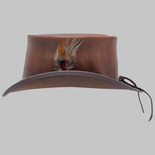Load image into Gallery viewer, Men Premium Brown Leather Top Hat
