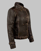 Load image into Gallery viewer, Women Classic Distressed Brown Leather Jacket
