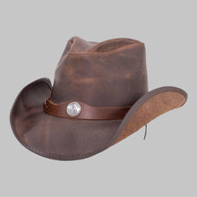 Load image into Gallery viewer, Men Classic American Chocolate Brown Real Leather Cowboy Hat
