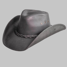 Load image into Gallery viewer, Men Classic Black Real Leather Cowboy Hat
