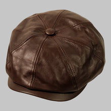 Load image into Gallery viewer, Men Classic Brown Real Leather Newsboy Cap
