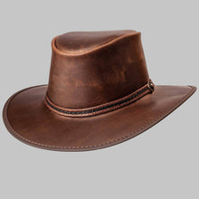 Load image into Gallery viewer, Men Classic Chestnut Real Leather Outback Hat

