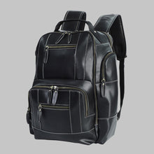 Load image into Gallery viewer, Men Genuine Black Leather Heavy Duty Travel Backpack
