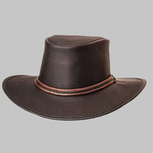 Load image into Gallery viewer, Men Premium Black Real Leather Outback Hat
