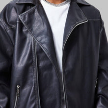Load image into Gallery viewer, Men Purple Oversized leather Biker Jacket
