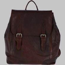 Load image into Gallery viewer, Women Vintage Dark Brown Leather Backpack
