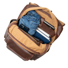 Load image into Gallery viewer, The City Brown Leather Backpack with Laptop Compartment
