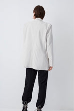 Load image into Gallery viewer, White Leather Blazer for Women in Single Breasted
