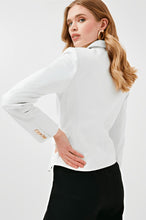 Load image into Gallery viewer, White Leather Blazer with Golden Button
