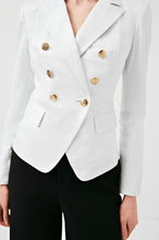 Load image into Gallery viewer, White Leather Blazer with Golden Button

