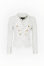 Load image into Gallery viewer, White Leather Blazer with Golden Button
