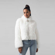 Load image into Gallery viewer, White Mink Fur Jacket Women Luxury Real Fur Coat
