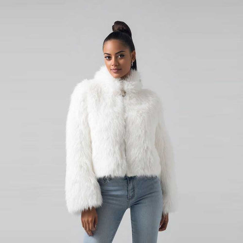 White Mink Fur Jacket Women Luxury Real Fur Coat
