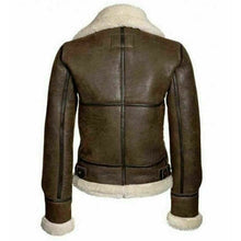 Load image into Gallery viewer, Women Aviator RAF Bomber Fur Shearling Sheepskin Leather Jacket
