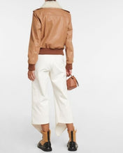 Load image into Gallery viewer, Women Tan Brown B3 Shearling Leather Jacket
