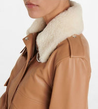 Load image into Gallery viewer, Women Tan Brown B3 Shearling Leather Jacket
