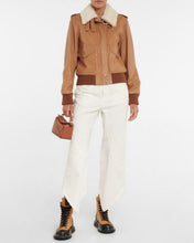 Load image into Gallery viewer, Women Tan Brown B3 Shearling Leather Jacket
