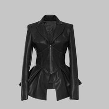Load image into Gallery viewer, Women Black Frock Style Leather Jacket

