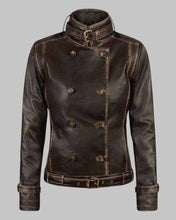 Load image into Gallery viewer, Women Classic Distressed Brown Leather Jacket
