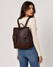 Load image into Gallery viewer, Women Vintage Dark Brown Leather Backpack
