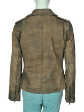 Load image into Gallery viewer, Women&#39;s Dirty Brown Distressed Leather Jacket
