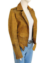 Load image into Gallery viewer, Women&#39;s Distressed Brown Leather Jacket
