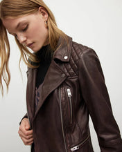 Load image into Gallery viewer, Women&#39;s Mahogany Red Distressed Biker Leather Jacket
