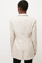 Load image into Gallery viewer, Women’s White Leather Blazer with Zipper Closure
