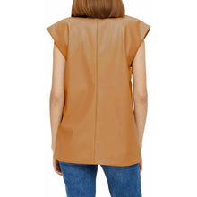 Load image into Gallery viewer, Women's Black Lambskin Leather Blazer with Asymmetric Hem in Designer Drop Shoulder Style
