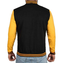 Load image into Gallery viewer, Black and Yellow Varsity Jacket
