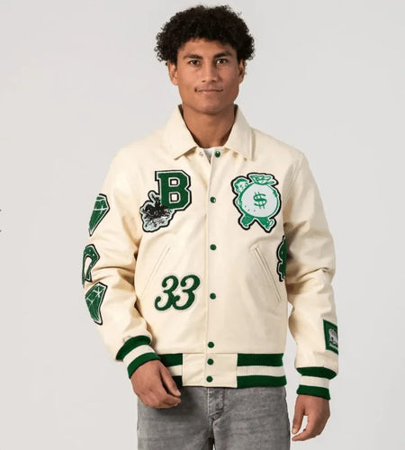 Boston Off-White Varsity Bomber Jacket – Limited Edition