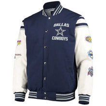Load image into Gallery viewer, Dallas Cowboys Super Bowl 5x Champions Varsity Jacket
