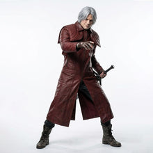 Load image into Gallery viewer, Dante Cosplay Coat In Maroon Leather | DMC5 Costume
