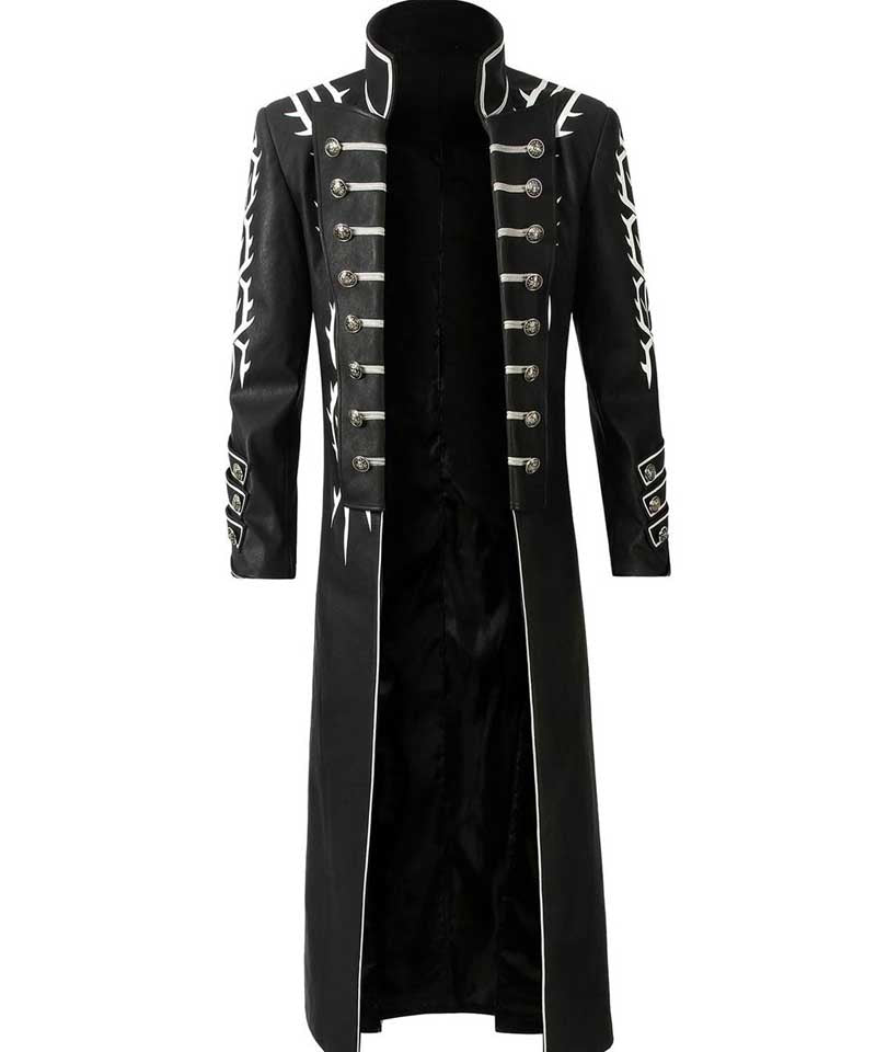 Devil May Cry 5 Vergil Black Trench Leather Coat