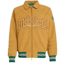 Load image into Gallery viewer, Men's Brown Suede Leather FIFA World Cup 2026 Mexico Jacket with Fringe in Host Nation Style
