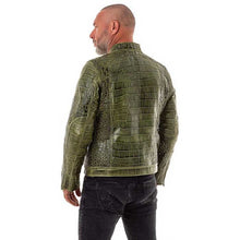 Load image into Gallery viewer, Green Crocodile Leather Jacket Men
