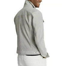 Load image into Gallery viewer, Grey Suede Leather Shirt Jacket for Men
