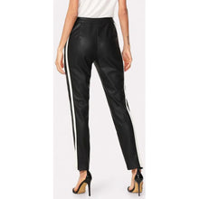 Load image into Gallery viewer, Ladies Two Tone Black &amp; White Leather Pants for Fall
