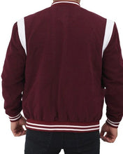 Load image into Gallery viewer, Maroon and White Letterman Jacket
