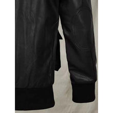 Load image into Gallery viewer, Men Black Lambskin Leather Bomber Jacket with Custom Flight Fit
