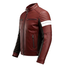 Load image into Gallery viewer, Men Black Lambskin Leather Jacket with Retro Cafe Racer Vintage Biker Style
