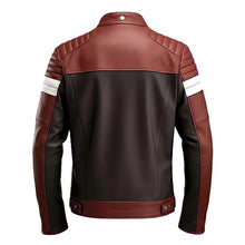 Load image into Gallery viewer, Men Black Lambskin Leather Jacket with Retro Cafe Racer Vintage Biker Style
