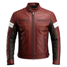 Load image into Gallery viewer, Men Black Lambskin Leather Jacket with Retro Cafe Racer Vintage Biker Style

